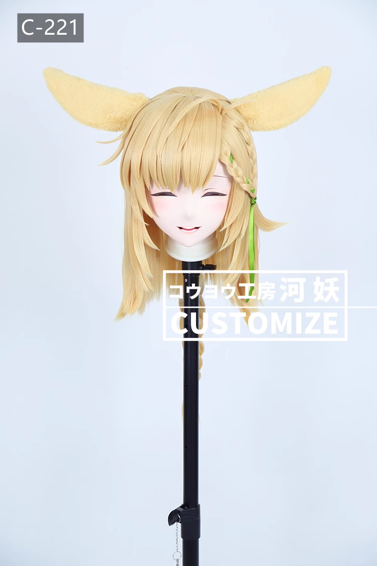 二次元美少女　鍵つき全頭面　KIGURUMIマスク(C-221~C-230)　通気孔付　高品質樹脂製　サイズオーダーメイド　フルヘッド　アニメマスク　河妖工房製品　正規品保証　全国送料無料-1
