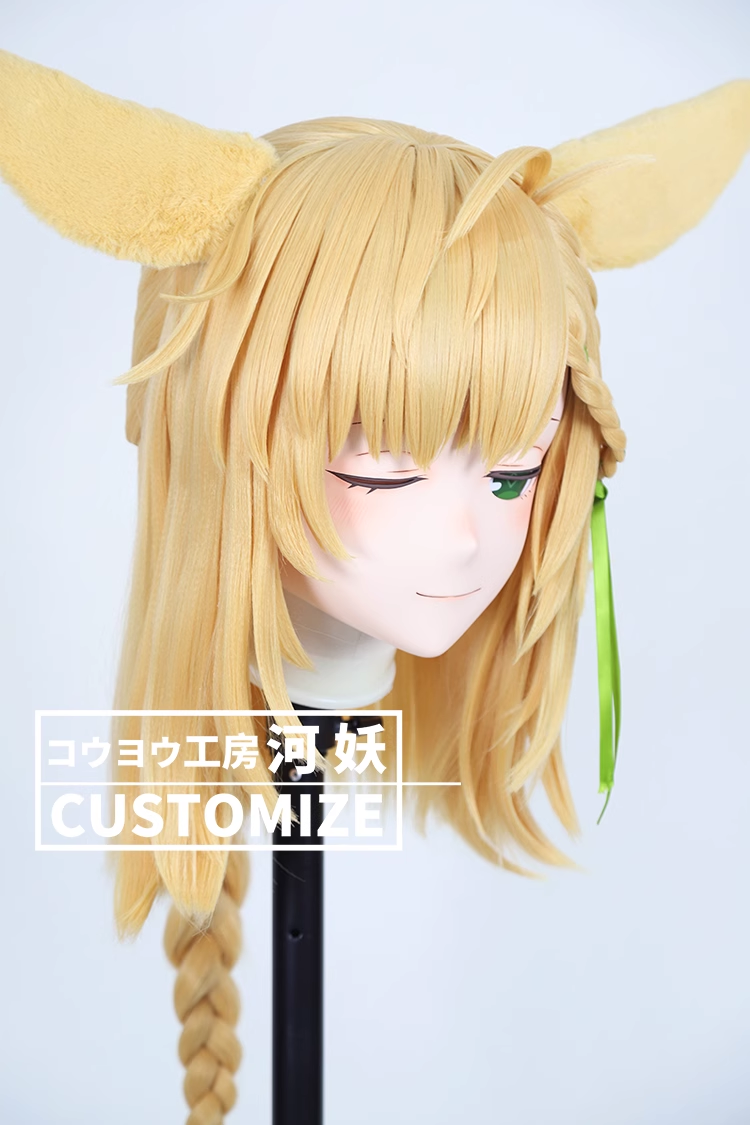 二次元美少女　鍵つき全頭面　KIGURUMIマスク(C-221~C-230)　通気孔付　高品質樹脂製　サイズオーダーメイド　フルヘッド　アニメマスク　河妖工房製品　正規品保証　全国送料無料-5