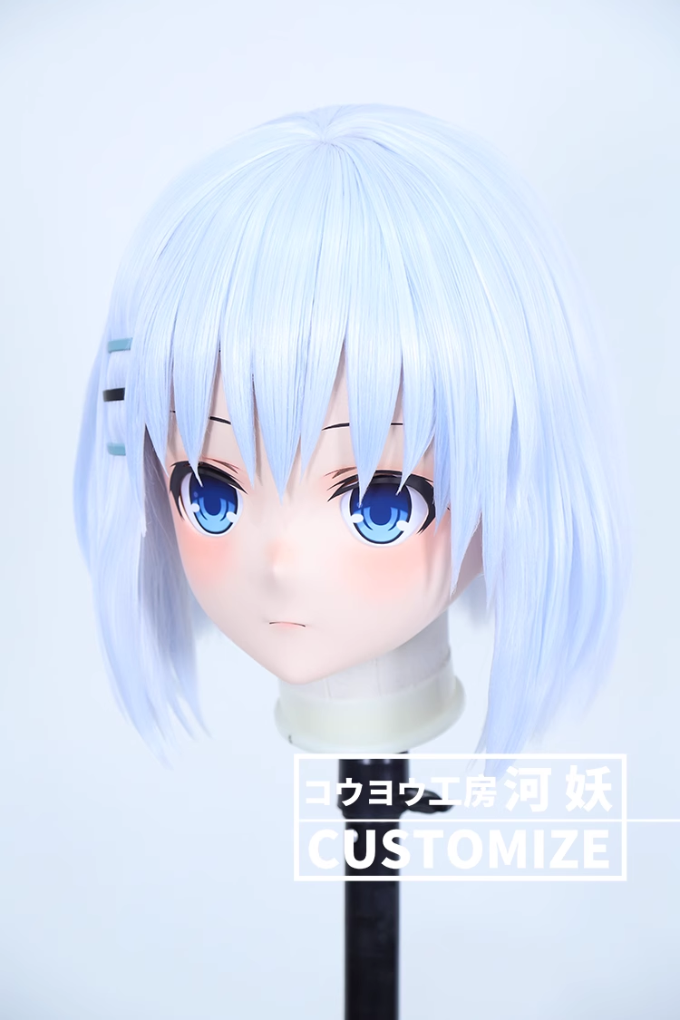 二次元美少女　鍵つき全頭面　KIGURUMIマスク(C-221~C-230)　通気孔付　高品質樹脂製　サイズオーダーメイド　フルヘッド　アニメマスク　河妖工房製品　正規品保証　全国送料無料-9