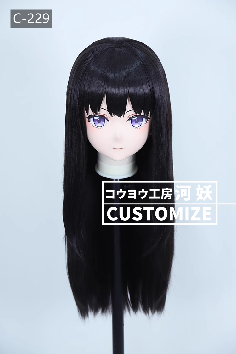 二次元美少女　鍵つき全頭面　KIGURUMIマスク(C-221~C-230)　通気孔付　高品質樹脂製　サイズオーダーメイド　フルヘッド　アニメマスク　河妖工房製品　正規品保証　全国送料無料-25