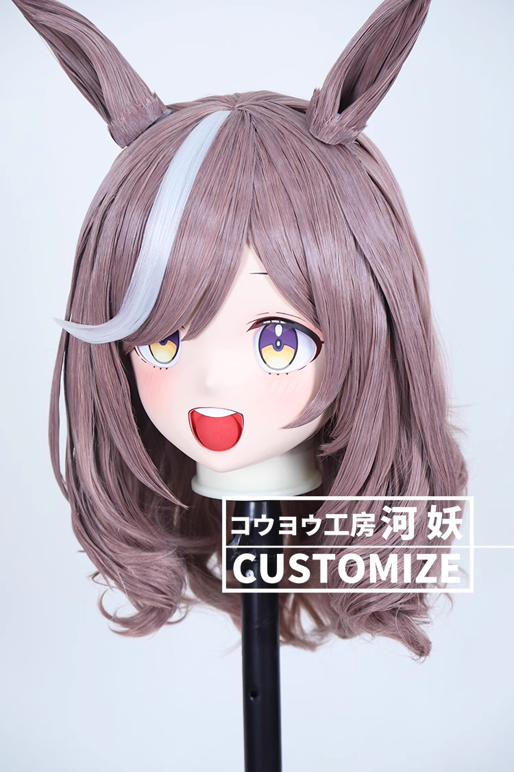 二次元美少女　鍵つき全頭面　KIGURUMIマスク(C-231~C-240)　通気孔付　高品質樹脂製　サイズオーダーメイド　フルヘッド　アニメマスク　河妖工房製品　正規品保証　全国送料無料-3
