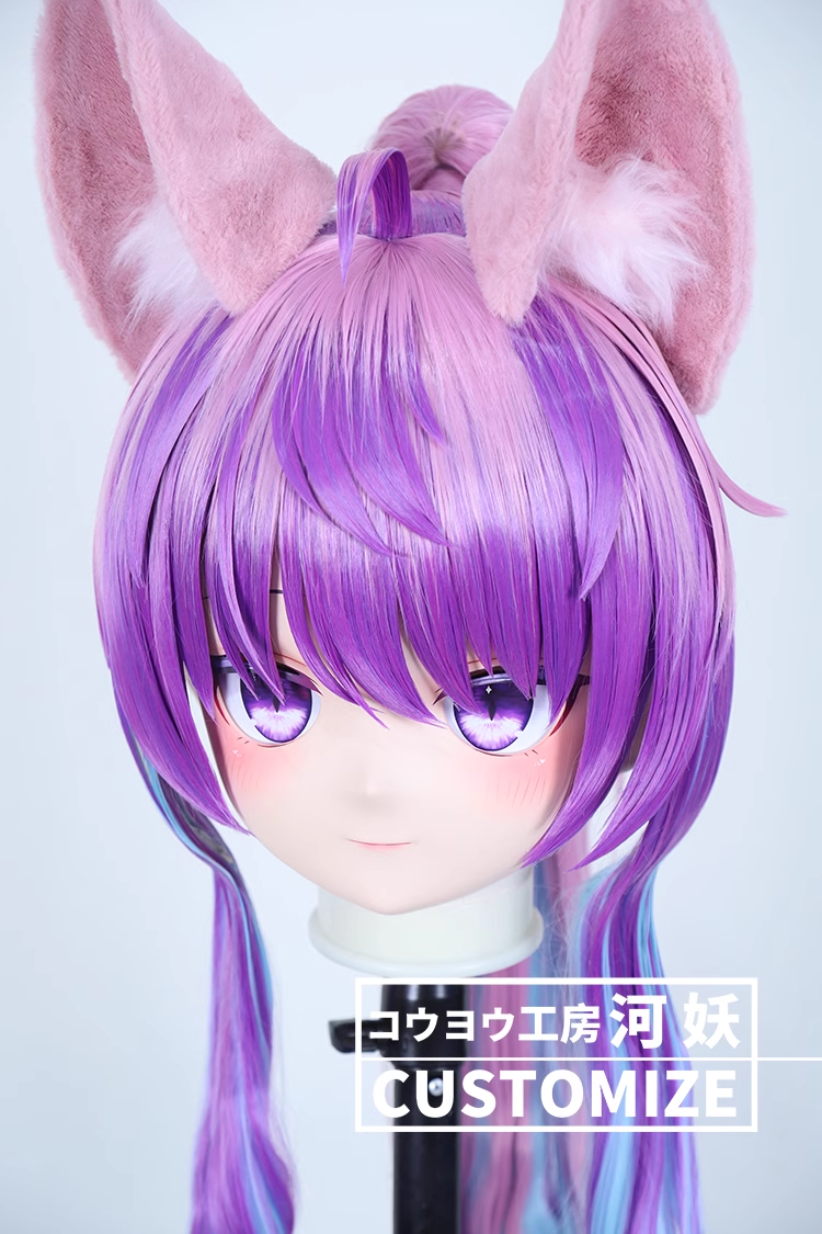 二次元美少女　鍵つき全頭面　KIGURUMIマスク(C-231~C-240)　通気孔付　高品質樹脂製　サイズオーダーメイド　フルヘッド　アニメマスク　河妖工房製品　正規品保証　全国送料無料-9