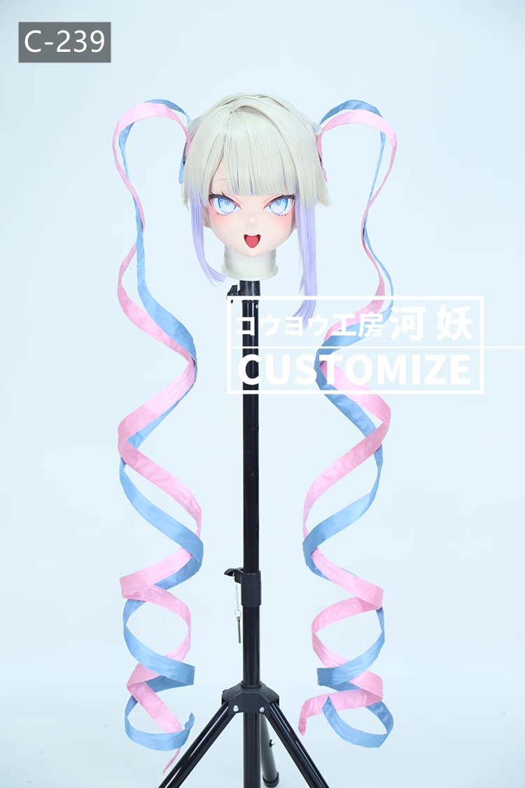 二次元美少女　鍵つき全頭面　KIGURUMIマスク(C-231~C-240)　通気孔付　高品質樹脂製　サイズオーダーメイド　フルヘッド　アニメマスク　河妖工房製品　正規品保証　全国送料無料-25