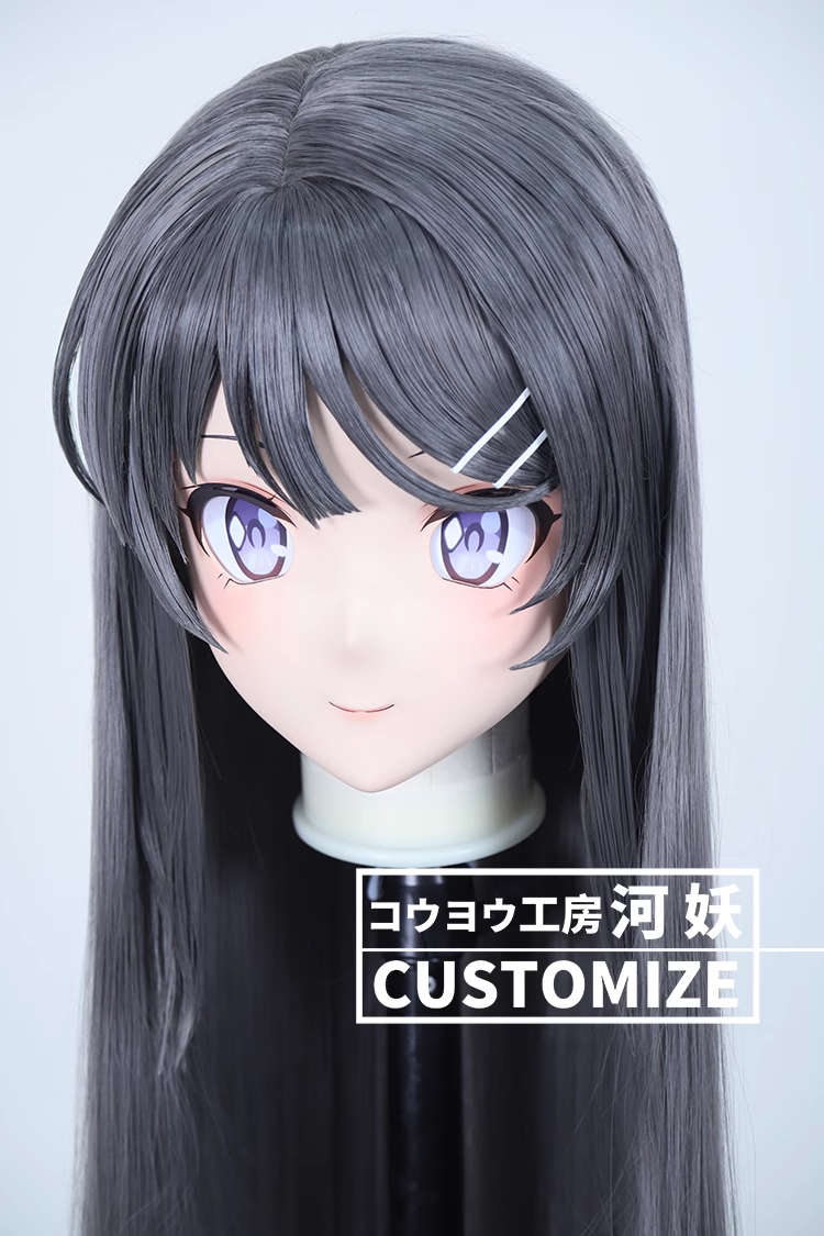 二次元美少女　鍵つき全頭面　KIGURUMIマスク(C-231~C-240)　通気孔付　高品質樹脂製　サイズオーダーメイド　フルヘッド　アニメマスク　河妖工房製品　正規品保証　全国送料無料-30