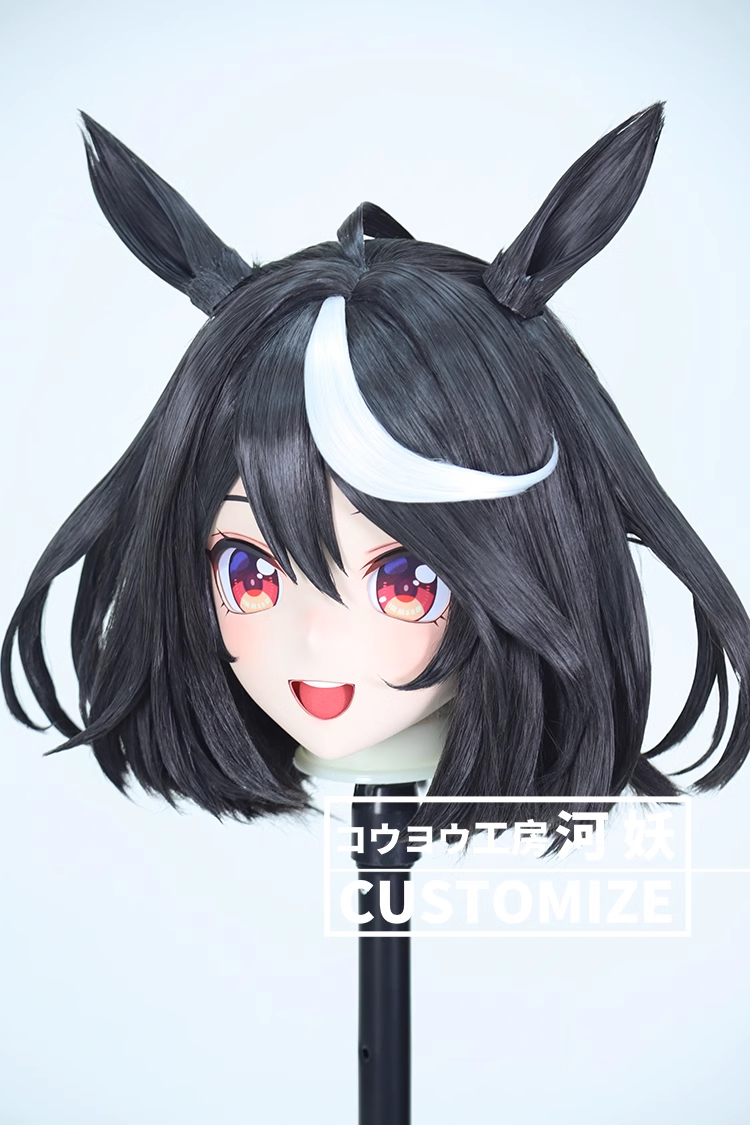 二次元美少女　鍵つき全頭面　KIGURUMIマスク(C-241~C-246)　通気孔付　高品質樹脂製　サイズオーダーメイド　フルヘッド　アニメマスク　河妖工房製品　正規品保証　全国送料無料-3