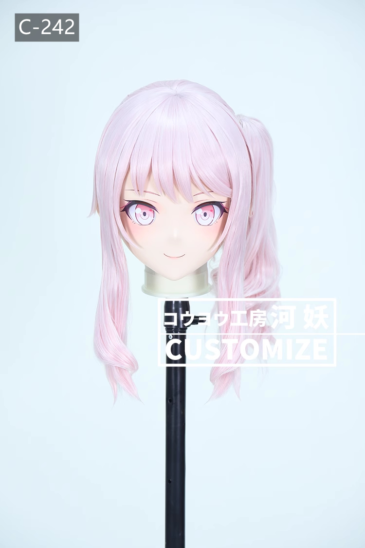 二次元美少女　鍵つき全頭面　KIGURUMIマスク(C-241~C-246)　通気孔付　高品質樹脂製　サイズオーダーメイド　フルヘッド　アニメマスク　河妖工房製品　正規品保証　全国送料無料-4