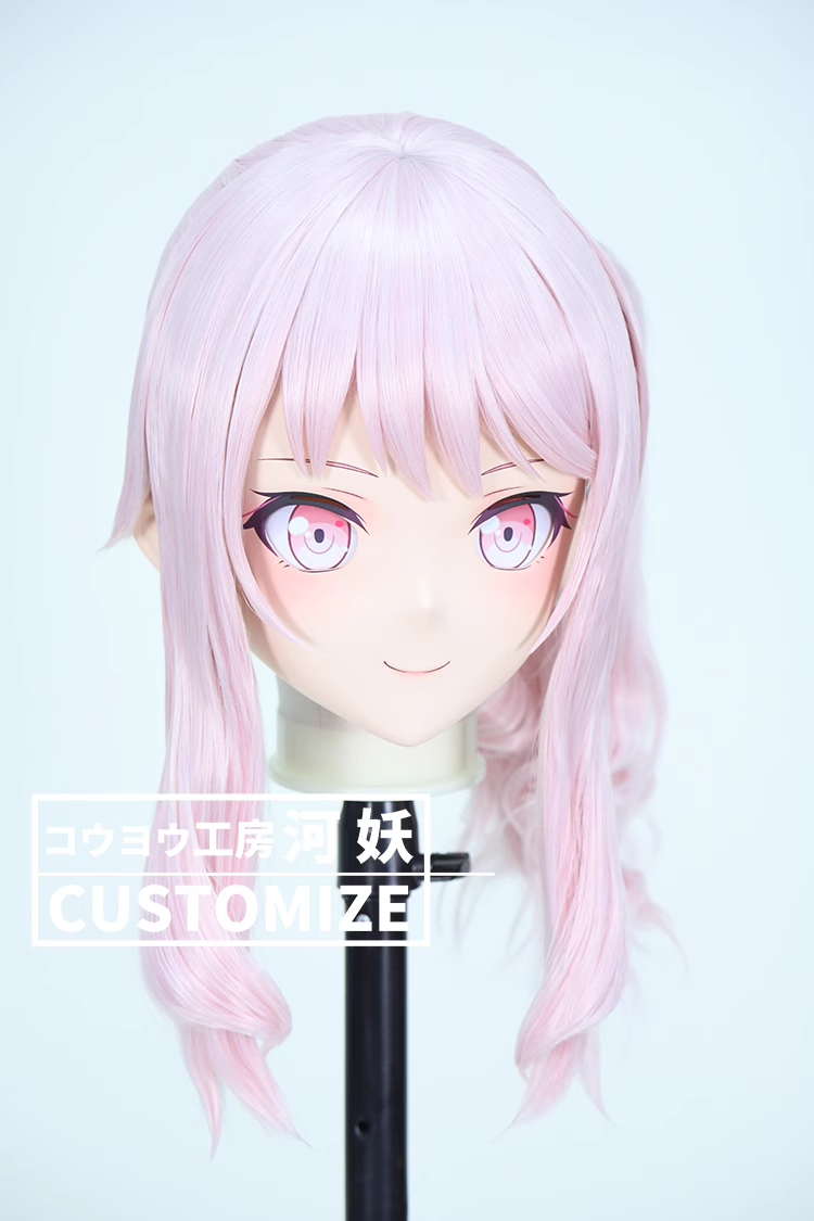 二次元美少女　鍵つき全頭面　KIGURUMIマスク(C-241~C-246)　通気孔付　高品質樹脂製　サイズオーダーメイド　フルヘッド　アニメマスク　河妖工房製品　正規品保証　全国送料無料-5