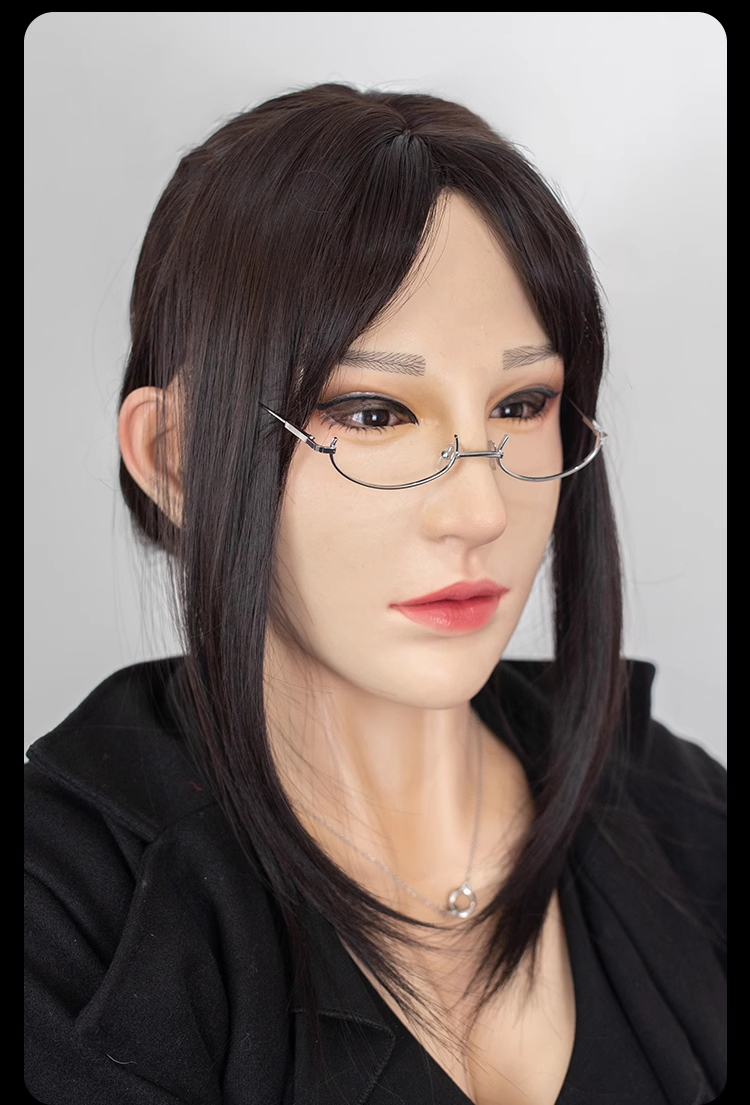 澤莉ちゃん　高品質シリコン素材　フルヘッド／首付きマスク/シリコン充填胸付きのマスク　ノーマルメイク付き　美人顔になれるフィメールマスク　女装変身が超便利　正規品保証　全国送料無料-1