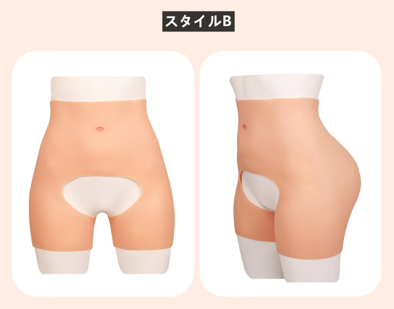 大人気　ハニカム構造　オープンクロッチ　三分丈/五分丈シリコン下着　豊股豊尻　補正下着　高品質医療用シリコン素材　良い通気性　ヒップアップショーツ　CD専用変装グッズ-8