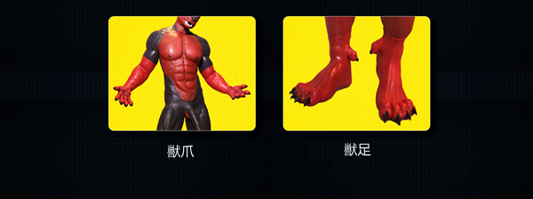 ASTRO　獣人変身　シリコン筋肉スーツ　犬のマスク＆袖付き偽腹筋＆男性器付きロングパンツ＆手袋＆足袋セット-4
