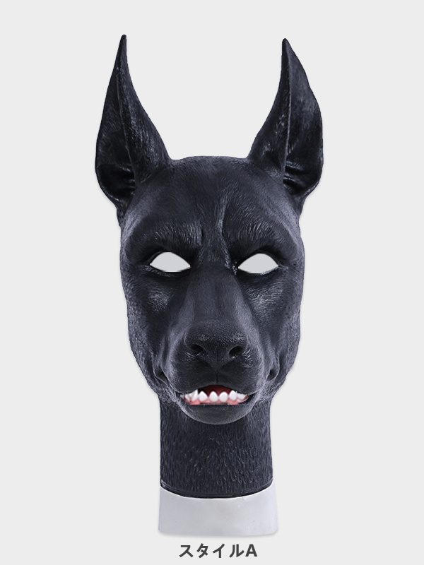 黒犬　獣人変身スーツ　シリコン製　犬のマスクA/B＆袖付き偽腹筋＆ロングパンツ＆手袋＆足袋4