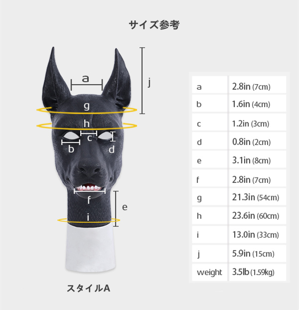 黒犬/黒龍　獣人に変身用道具　シリコン製　犬のマスクA/B/黒龍＆偽ビール腹＆手袋＆足袋セット-13