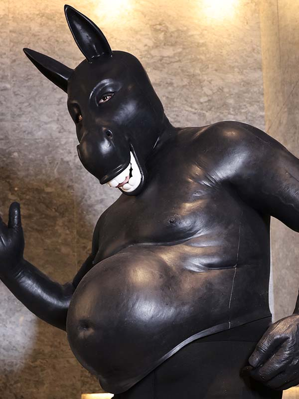 黒驢馬　獣人変身コスプレ　驢馬のマスク＆偽ビール腹＆ロングパンツ＆手袋＆足袋セット　面白い道具-3