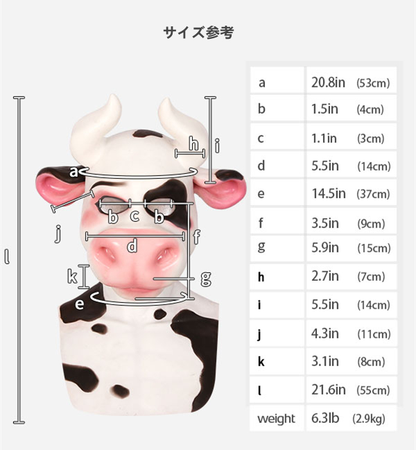 白黒斑乳牛　獣人変身コスプレ　メスケモ　牛のマスク＆偽腹＆乳首付きパンツセット　面白い動物変装道具-10