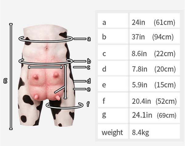 白黒斑乳牛　獣人変身コスプレ　メスケモ　牛のマスク＆偽腹＆乳首付きパンツセット　面白い動物変装道具-11