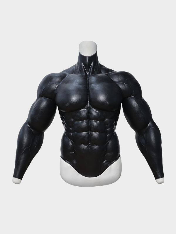 黒乳牛　獣人変身コスプレ　牛のマスク＆袖付き偽腹筋＆乳首付きパンツ＆手袋＆足袋セット　面白い動物変装道具-7