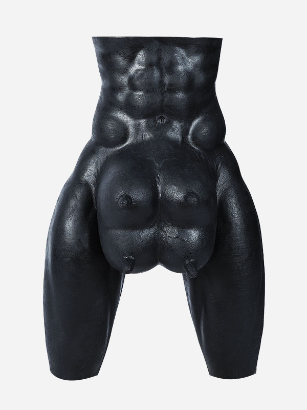 黒乳牛　獣人変身コスプレ　牛のマスク＆袖付き偽腹筋＆乳首付きパンツ＆手袋＆足袋セット　面白い動物変装道具-8