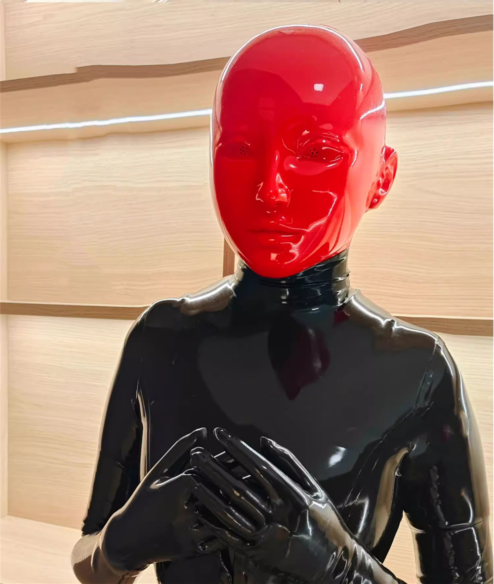 【本心を隠す】笑っても泣いても他人に見られたくない！新着シリコン製フィメールマスク　全頭フェイススキン　ブラック/レッド/ホワイト/ピンク四色選択可能　ラテックススーツと組み合わせてご利用をお勧め　男女兼用-8
