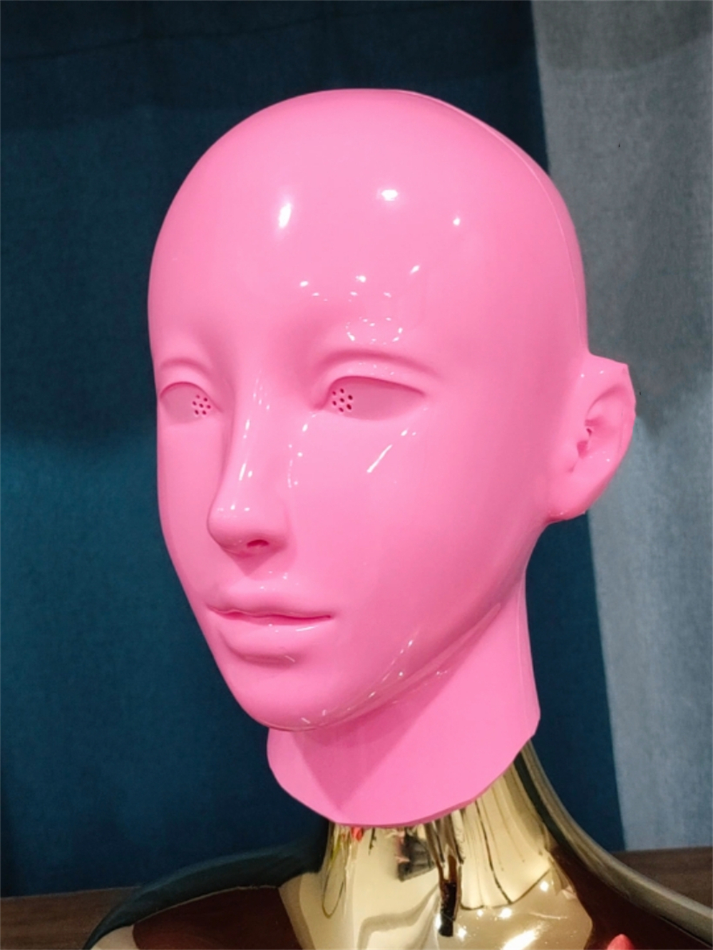 【本心を隠す】笑っても泣いても他人に見られたくない！新着シリコン製フィメールマスク　全頭フェイススキン　ブラック/レッド/ホワイト/ピンク四色選択可能　ラテックススーツと組み合わせてご利用をお勧め　男女兼用-11
