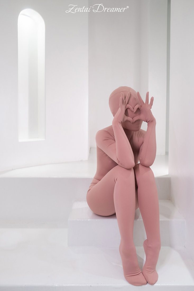 ZD22　ヨガポーズ　ZENTAI　オレンジ/ピンク/グレー3色選択可能　ナイロン＆スパンデックス　全身タイツ-9