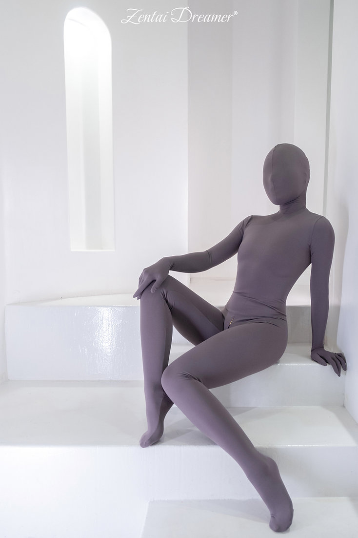 ZD22　ヨガポーズ　ZENTAI　オレンジ/ピンク/グレー3色選択可能　ナイロン＆スパンデックス　全身タイツ-11