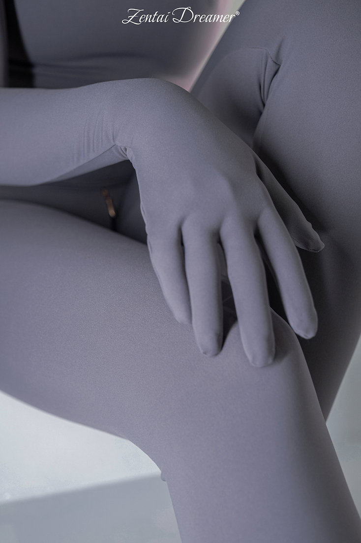 ZD22　ヨガポーズ　ZENTAI　オレンジ/ピンク/グレー3色選択可能　ナイロン＆スパンデックス　全身タイツ-14