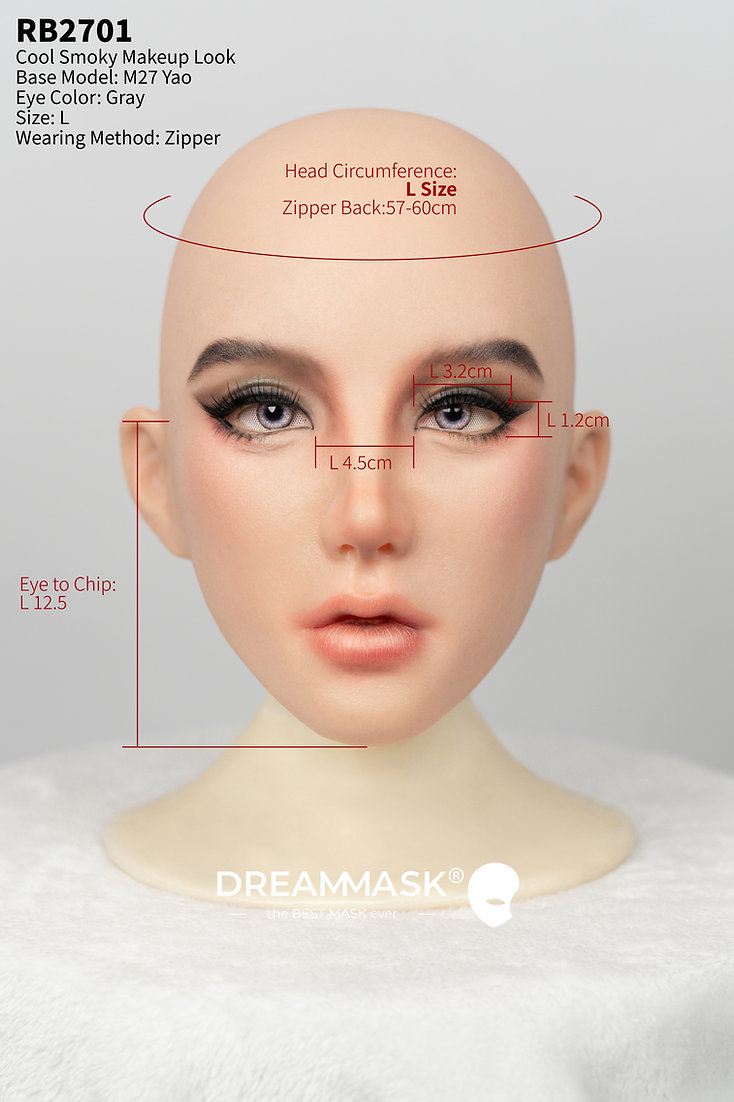 「RB2701/RB2702/RB2703RB2704」スペシャルメイク付き限定版！！美人顏　M27RB　瑶ちゃん　全頭マスク　後ろファスナー付き　在庫あり数量限定&売り切れ次第終了　全国送料無料-2
