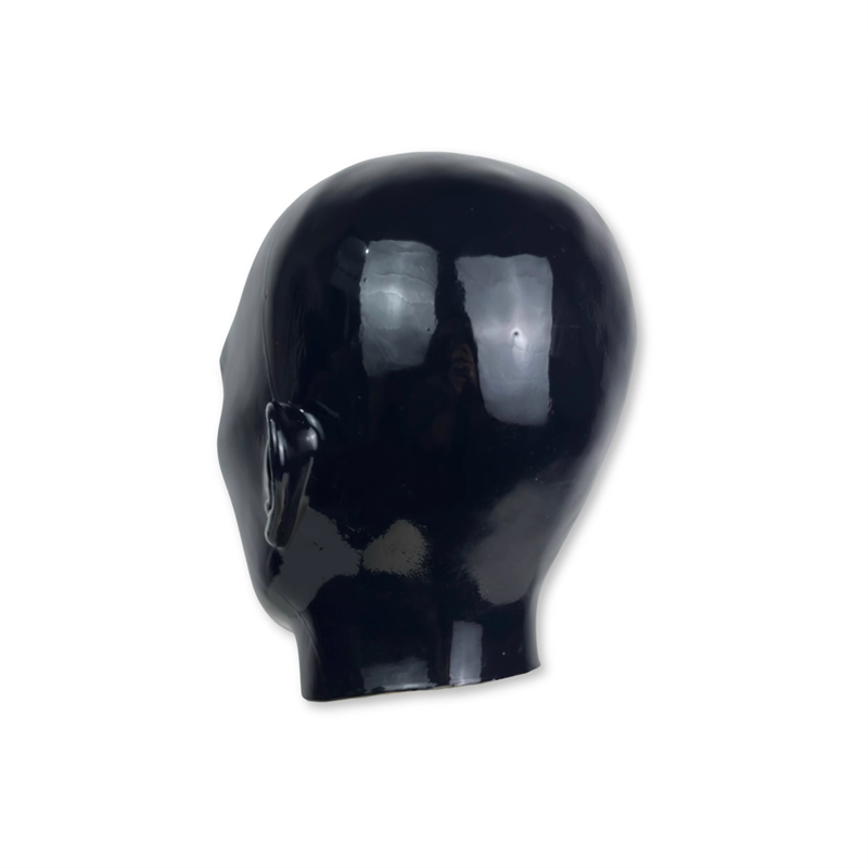 シリコン製全頭面　ブラック/レッド　男性の顔　頭周り54cm∼58cm　ラテックススーツと組み合わせてご利用をお勧め　フルヘッド　鼻の呼吸孔付き-7