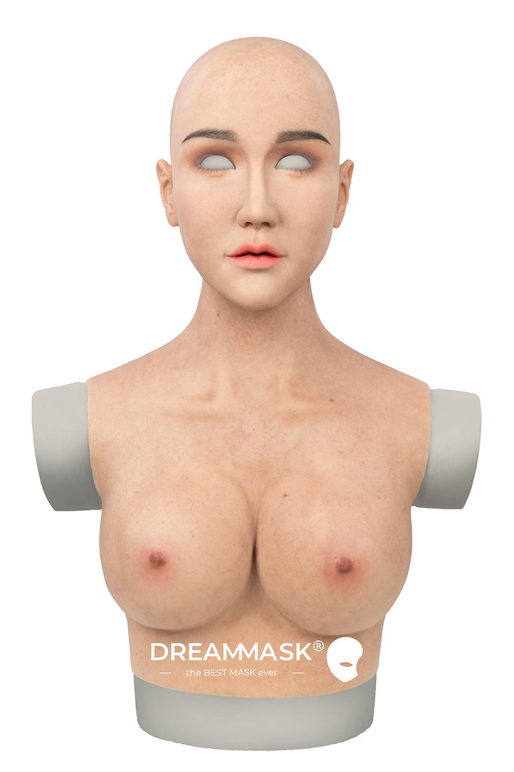 新品登場‼　DM01 - Cyndiちゃん　特別版の医療用シリコン素材製　高品質　Femask付人工乳房　美人顔　植毛の眉毛　ノーマルメイク付き　フィット感のすごいフィメールマスク　Dreammask正規品保証　全国送料無料-3