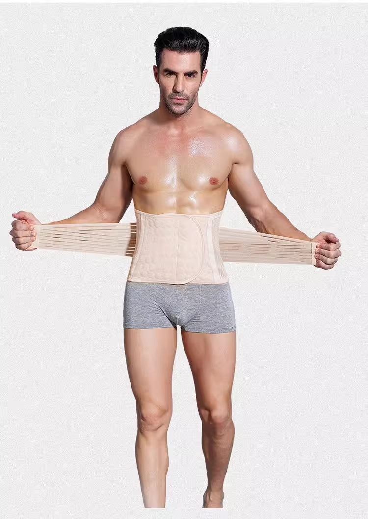 ブラック/肌色　腰用サポーター　お腹引き締め　腹巻　コルセット　ダイエット　通気性抜群　男女兼用　骨盤ベルト-4