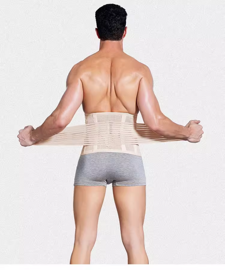ブラック/肌色　腰用サポーター　お腹引き締め　腹巻　コルセット　ダイエット　通気性抜群　男女兼用　骨盤ベルト-6