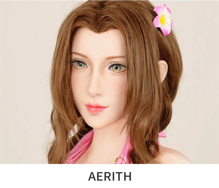 高品質シリコン制フィメールマスク　The Aerith　美人顔　メイク付き　全頭マスク　後ろ紐付き　瞬間に性別交換-1