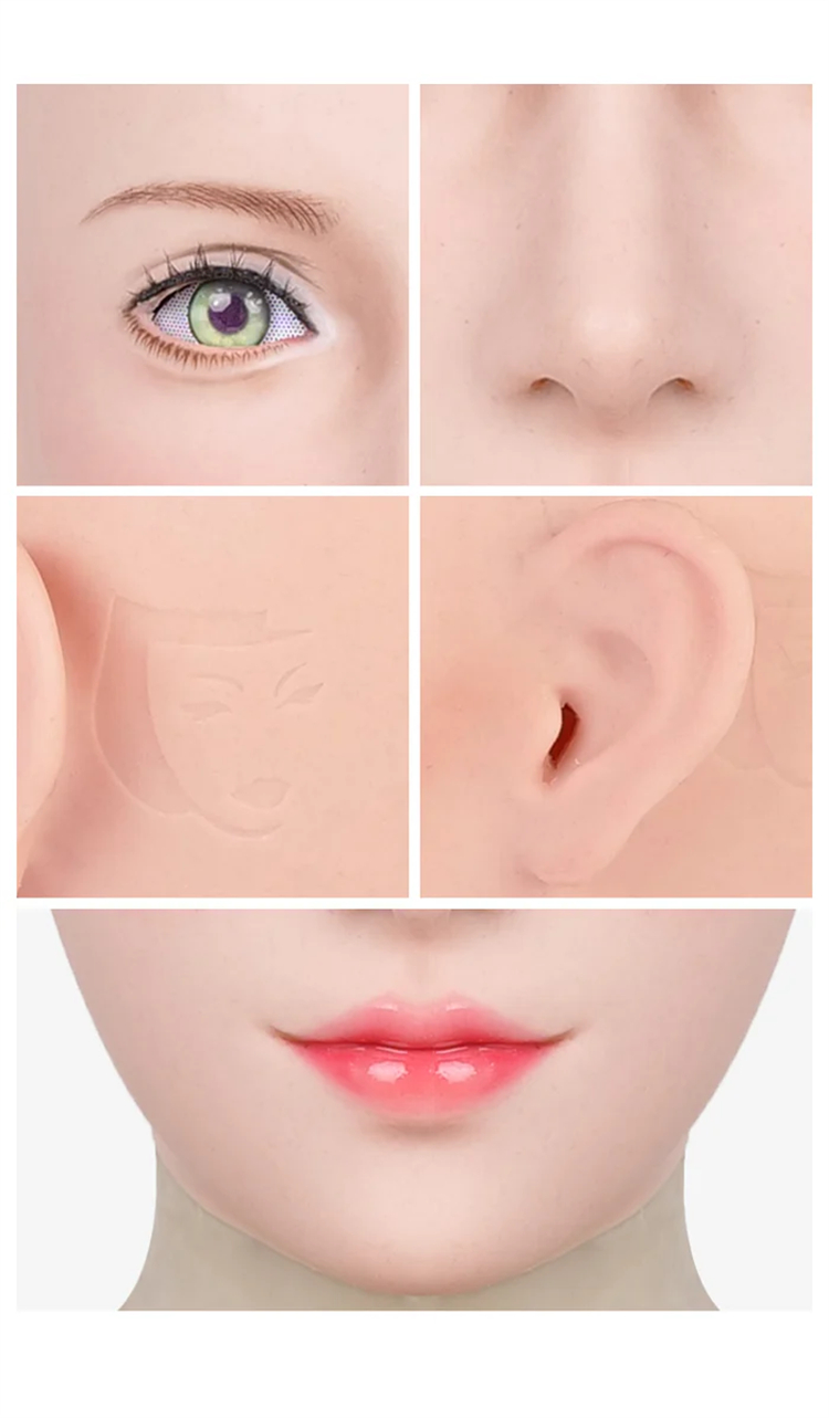 高品質シリコン制フィメールマスク　The Aerith　美人顔　メイク付き　全頭マスク　後ろ紐付き　瞬間に性別交換-6