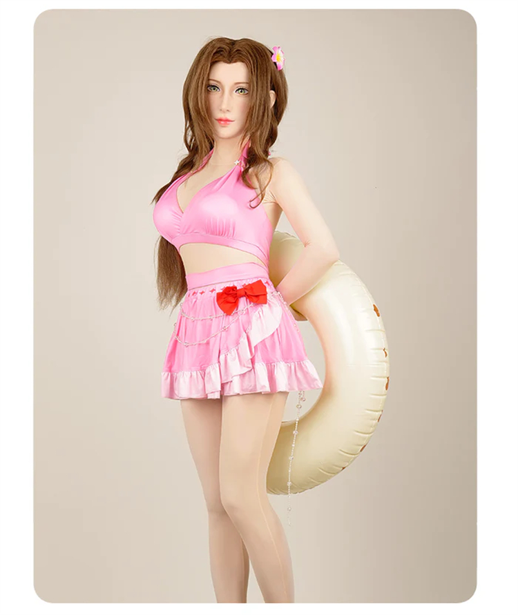 高品質シリコン制フィメールマスク　The Aerith　美人顔　メイク付き　全頭マスク　後ろ紐付き　瞬間に性別交換-8