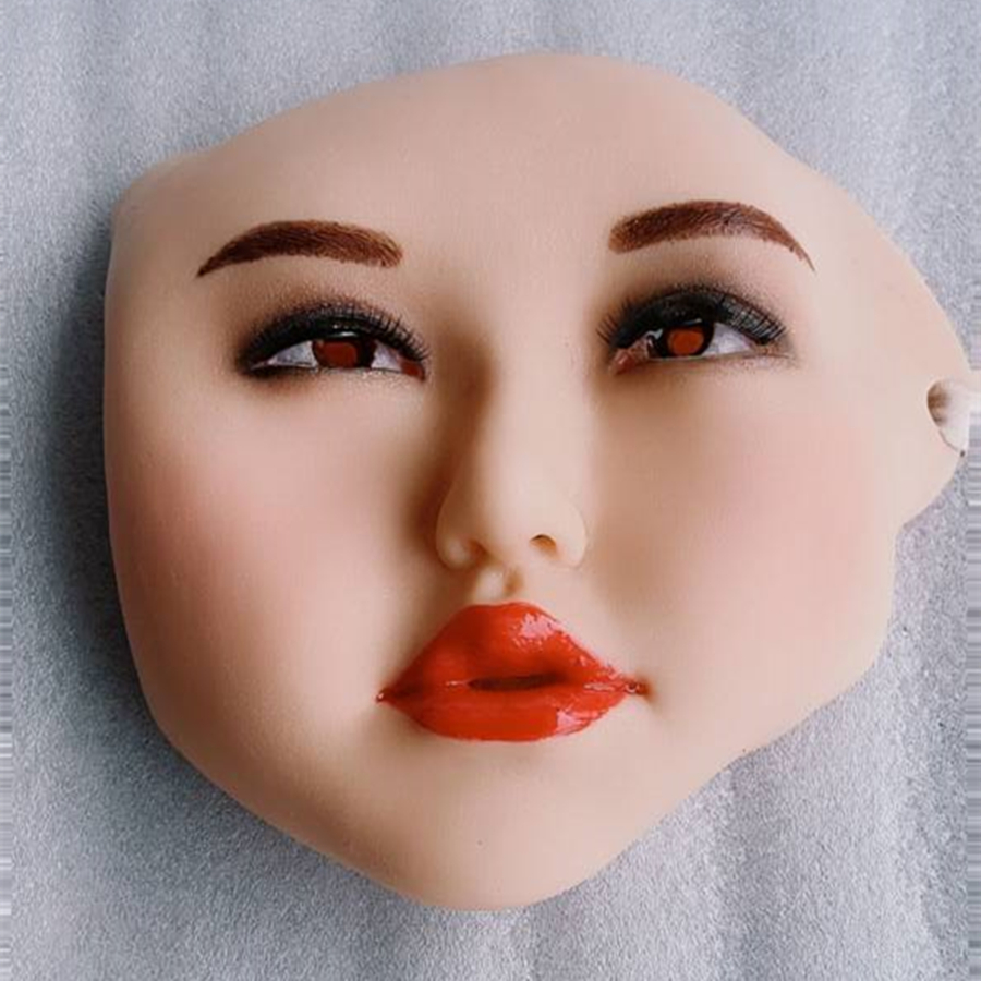 ハーフヘッド　Sinnie　フィメールマスク　美人顔　柔らかいシリコン製　女装変装用-2