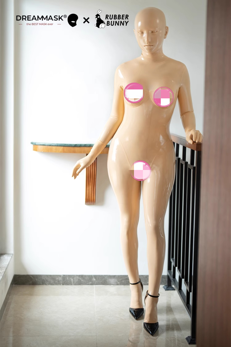 晴ちゃんQ03R　瞳付き　フェイススキン　ラテックススーツとの組み合わせをお勧め　女装マスク　医療用シリコン素材製　三色選択可能　全頭密閉/ファスナー/紐結びタイプ　男女兼用　正規品保証-17