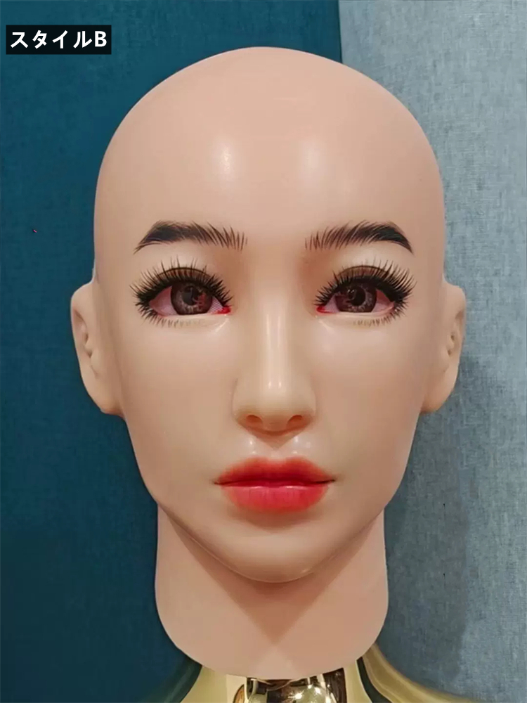 全頭フィメールマスク「丹」　メイク付き　頭周り57cm~62cm　シリコン素材製　女装変装用フェイスマスク-4