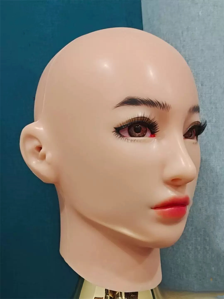 全頭フィメールマスク「丹」　メイク付き　頭周り57cm~62cm　シリコン素材製　女装変装用フェイスマスク-5