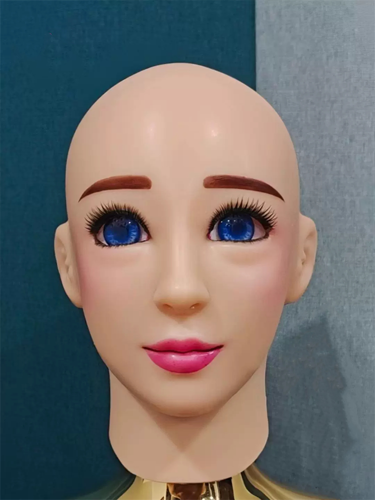 全頭フィメールマスク「淼」　可愛い女性の顔　メイク付き　シリコン素材製　女装変装用フェイスマスク　ラテックススーツと組み合わせてご利用をお勧め　男女兼用-1