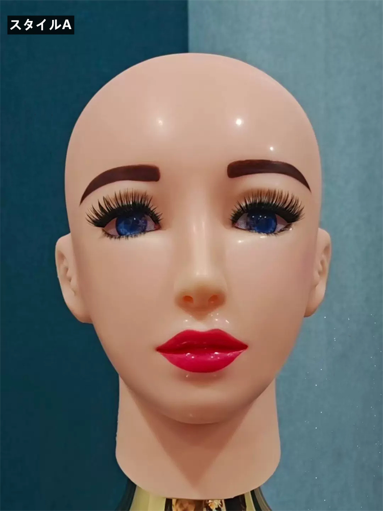 全頭フィメールマスク「娜然」　美人顔　メイク付き　シリコン素材製　女装変装用フェイスマスク　ラテックススーツと組み合わせてご利用可能　男女兼用-1