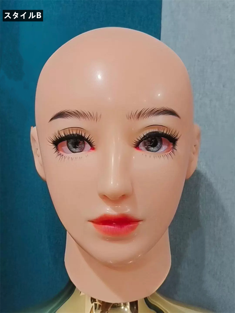 全頭フィメールマスク「娜然」　美人顔　メイク付き　シリコン素材製　女装変装用フェイスマスク　ラテックススーツと組み合わせてご利用可能　男女兼用-4