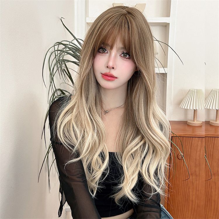 欧米風フルウィッグ　長さ67cm　ロングかつら　カーリーヘアー　人工頭皮　小顔　ロングかつら　ヘアネット付き　通気性が抜群　普段使い　女装体験用かつら-1