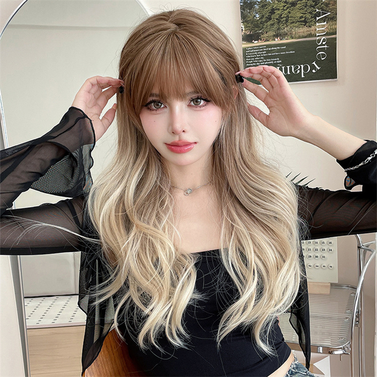 欧米風フルウィッグ　長さ67cm　ロングかつら　カーリーヘアー　人工頭皮　小顔　ロングかつら　ヘアネット付き　通気性が抜群　普段使い　女装体験用かつら-3