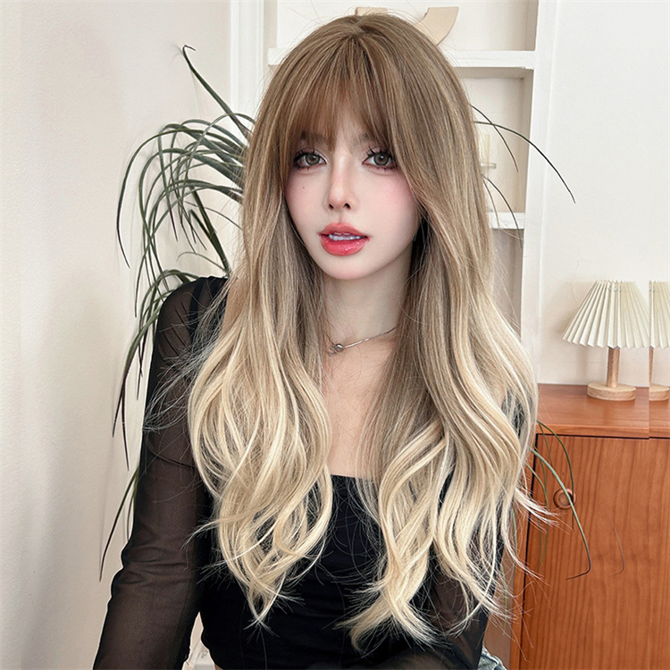 欧米風フルウィッグ　長さ67cm　ロングかつら　カーリーヘアー　人工頭皮　小顔　ロングかつら　ヘアネット付き　通気性が抜群　普段使い　女装体験用かつら-4