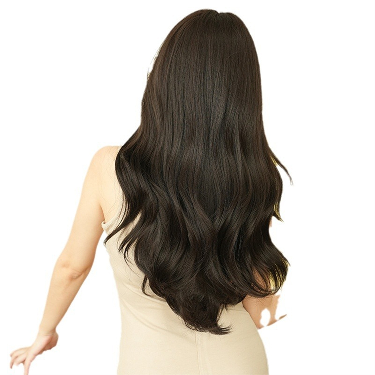 黒色　カーリーヘアー　大人可愛いフルウィッグ　長さ68cm　人工頭皮　小顔　ロングかつら　ヘアネット付き　普段使い　女装体験用カツラ-4