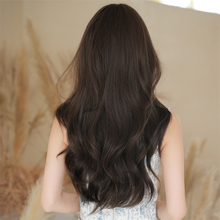 大人気　茶色　レディース　フルウィッグ　カーリーヘアー 　長さ65cm　人工頭皮　通気性が抜群　ヘアネット付き　かつら　自然　普段使い　男の娘　女装体験用ウイッグ　お勧め-4