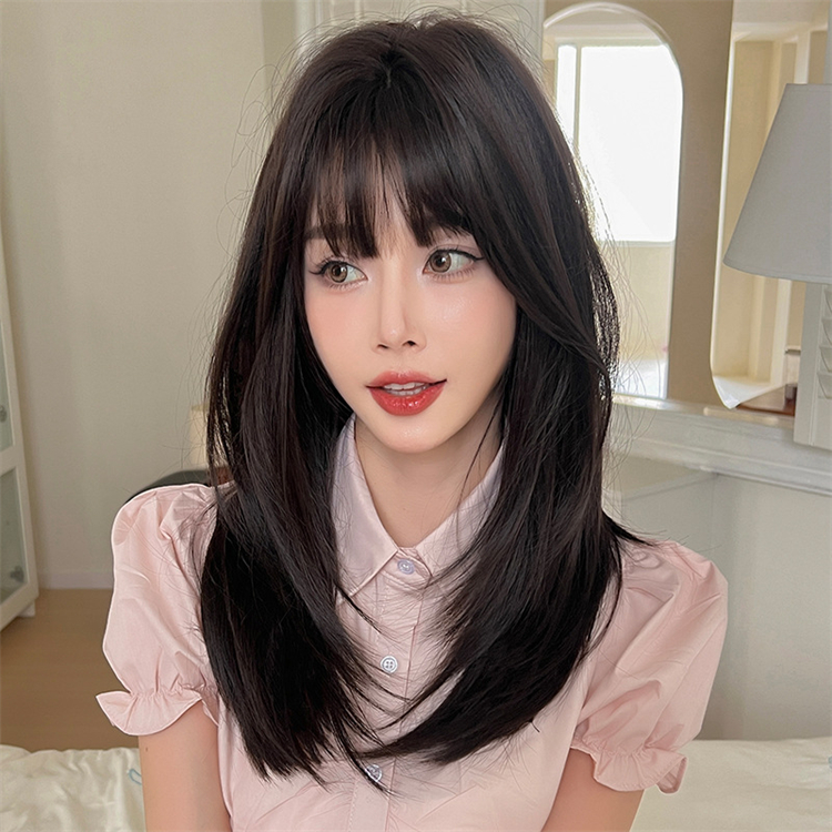 黒色 ストレートヘア 大人可愛いフルウィッグ 長さ55cm 人工頭皮 小顔 ロングかつら ヘアネット付き 普段使い 女装体験用カツ-3 黒色 ストレートヘア 大人可愛いフルウィッグ 長さ55cm 人工頭皮 小顔 ロングかつら ヘアネット付き 普段使い 女装体験用カツ-3