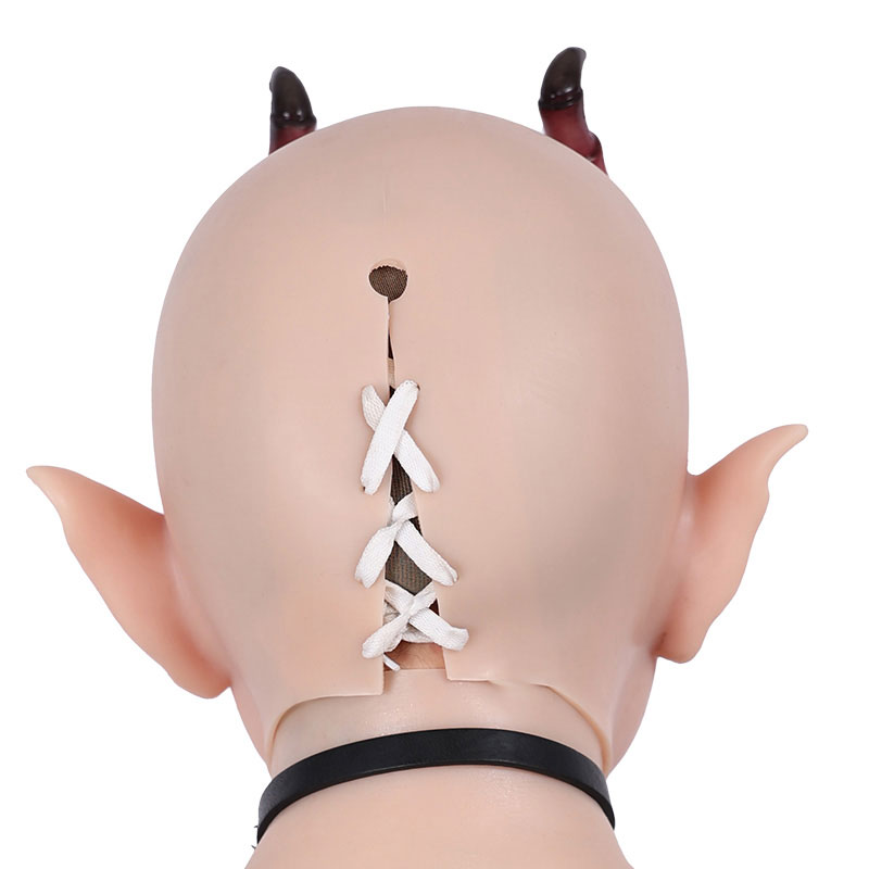 リリスサキュバスシリコンマスク＆C/D/E/G/H/S/Xカップの女体化スーツ＆手袋セット 　赤い肌　医療用シリコン素材制　大人気　女装変装用品-2