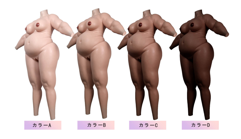 Hカップ　肥満の女体化スーツ　太っている中年女性に変身　医療用シリコン素材制　アナルホール付き　お腹と尻部分は高弾性綿充填　背中にファスナー付き　面白い女装変装用品　全国送料無料-4
