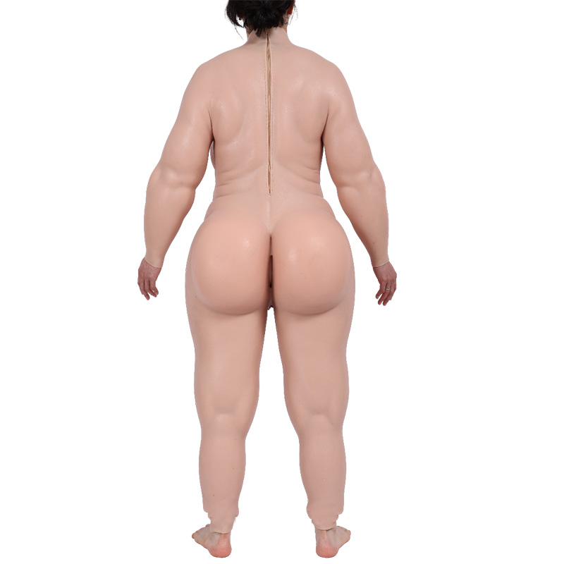 Hカップ　肥満の女体化スーツ　太っている中年女性に変身　医療用シリコン素材制　アナルホール付き　お腹と尻部分は高弾性綿充填　背中にファスナー付き　面白い女装変装用品　全国送料無料-11